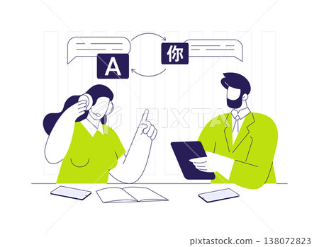 Translation service isolated cartoon vector illustrations. 138072823