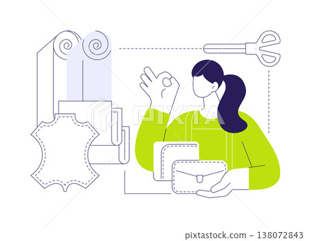 Leather crafts isolated cartoon vector illustrations. Leather crafts isolated cartoon vector illustrations. 138072843