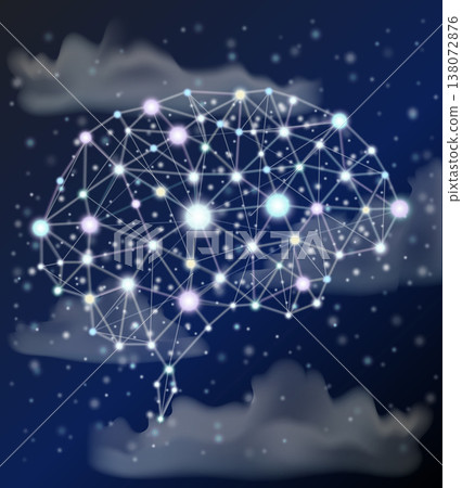 futuristic artificial intelligence concept digital brain network with chip and data nodes vector illustration 138072876