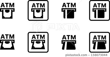Bank ATM, credit card, debit card, cash icon Bank ATM, credit card, debit card, cash icon 138073044