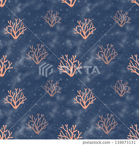 Coral branch watercolor seamless pattern Coral branch watercolor seamless pattern 138073131