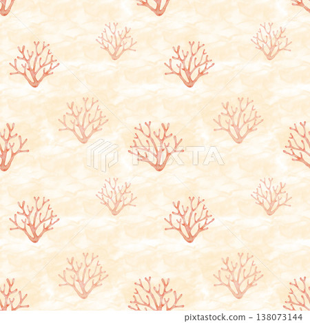 Coral branch watercolor seamless pattern Coral branch watercolor seamless pattern 138073144