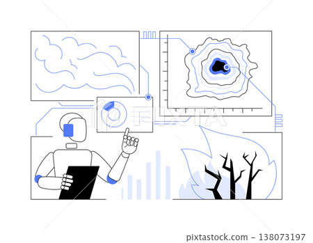 AI-Driven Wildfire Spread Forecasting abstract concept vector illustration. AI-Driven Wildfire Spread Forecasting abstract concept vector illustration. 138073197