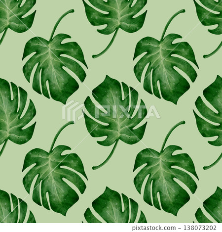 Monstera leaf seamless pattern Monstera leaf seamless pattern 138073202