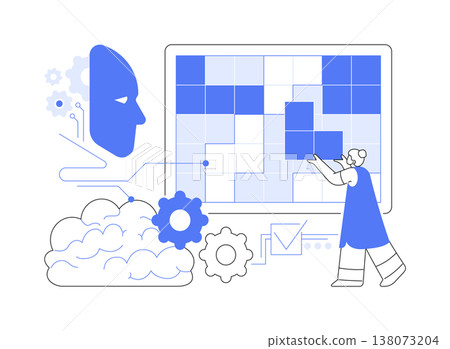 AI-Intelligent AI-Assisted Memory Training Games abstract concept vector illustration. AI-Intelligent AI-Assisted Memory Training Games abstract concept vector illustration. 138073204