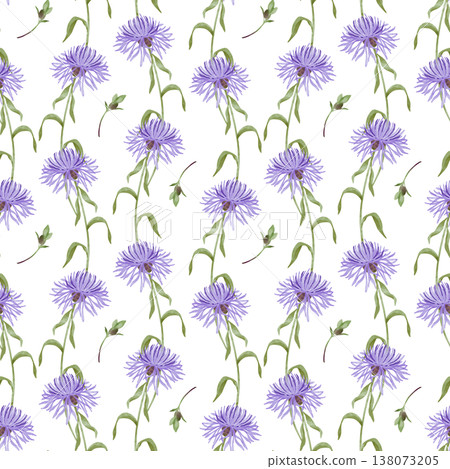 Cornflower watercolor seamless pattern Cornflower watercolor seamless pattern 138073205