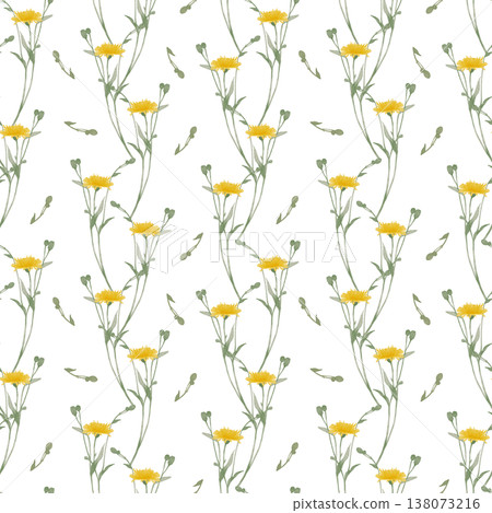 Dandelion watercolor seamless pattern 138073216