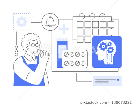 AI-Powered Medication Adherence Reminders abstract concept vector illustration. 138073221
