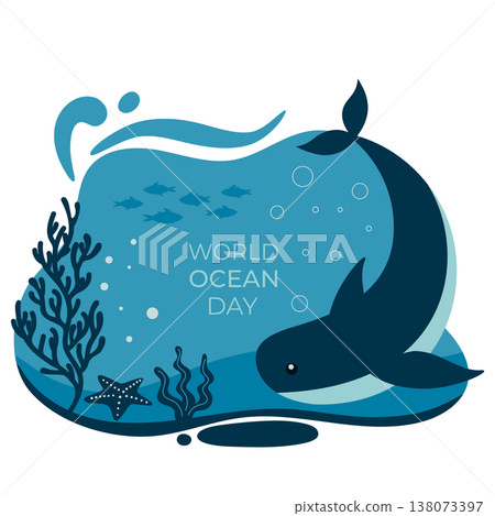 World oceans day illustration World oceans day illustration 138073397