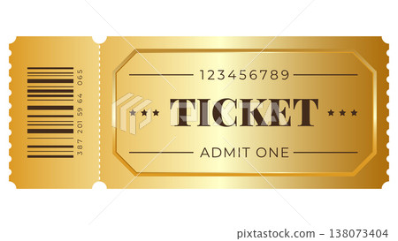 gold ticket design 138073404