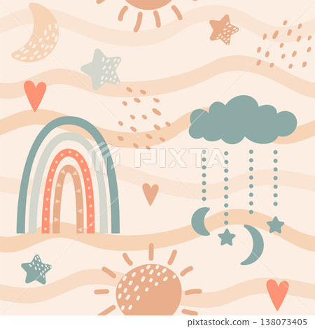 cute boho seamless pattern 138073405