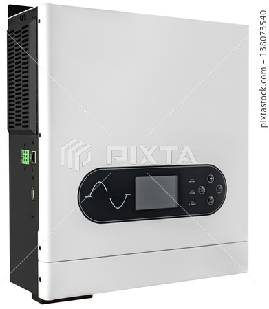 Reliable inverter for a home backup power system, on a white background with a border 138073540
