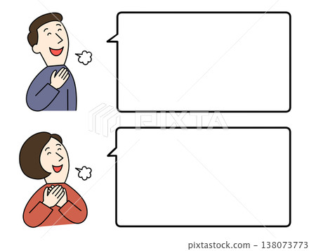 Illustrations of a man and woman feeling relieved Illustrations of a man and woman feeling relieved 138073773