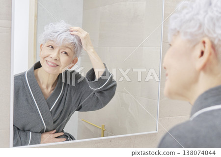 Senior women's hair care Senior women's hair care 138074044