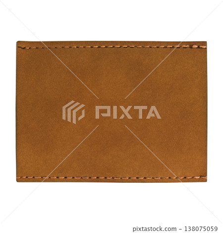 Brown leather label isolated on white background Brown leather label isolated on white background 138075059