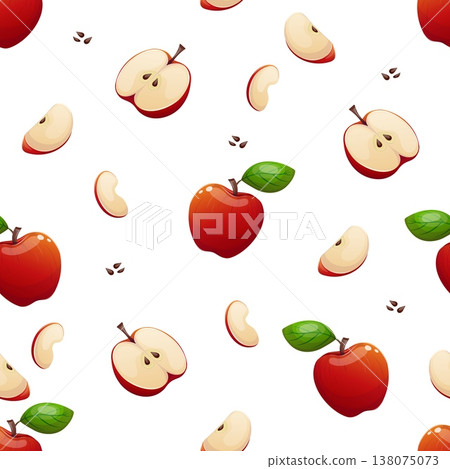 Vector seamless pattern featuring whole bananas and slices Vector seamless pattern featuring whole bananas and slices 138075073