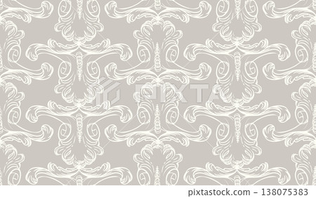 Hand drawing baroque endless background vector illustration Hand drawing baroque endless background vector illustration 138075383