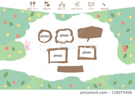 幼兒園、學前班和兒科診所適用兒童教具套裝 | 簡約可愛的森林圖案（松鼠和兔子） 138075406