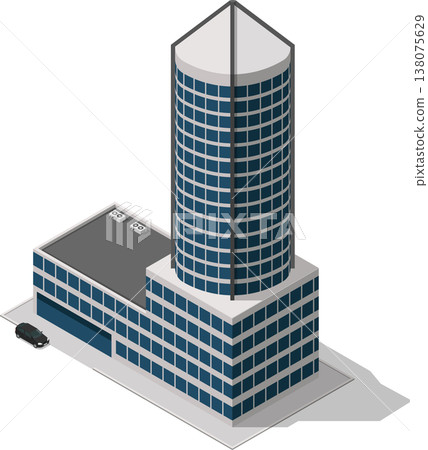 Isometric office tower building illustration Isometric office tower building illustration 138075629