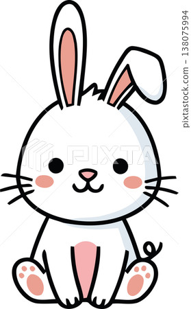 Adorable Sitting Bunny Vector Art 138075994
