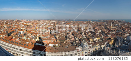 Panoramic view of historic Mediterranean coastal city 138076185