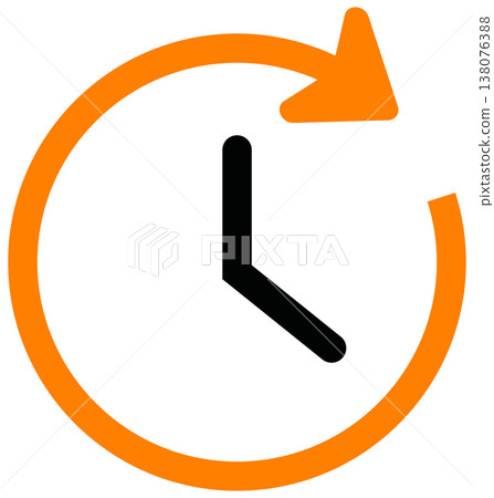 Clock and Circular Arrow Icon for Time with Graphic Resource 138076388
