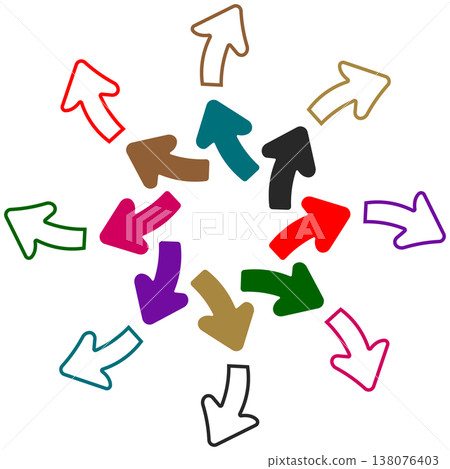 Starburst of Arrows - Diverse Directions and Concepts Starburst of Arrows - Diverse Directions and Concepts 138076403