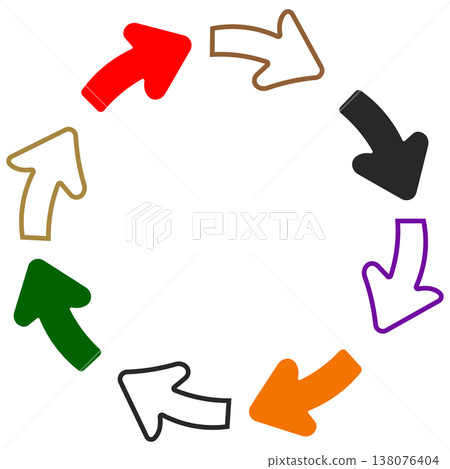 Circle of Arrows - Rotation and Sequence Concept Circle of Arrows - Rotation and Sequence Concept 138076404