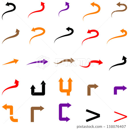 Collection of Colorful Arrows - Directional Icons and Symbols Collection of Colorful Arrows - Directional Icons and Symbols 138076407