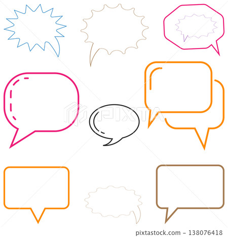 Assortment of Blank Speech and Thought Bubbles with Speech Bubble Assortment of Blank Speech and Thought Bubbles with Speech Bubble 138076418