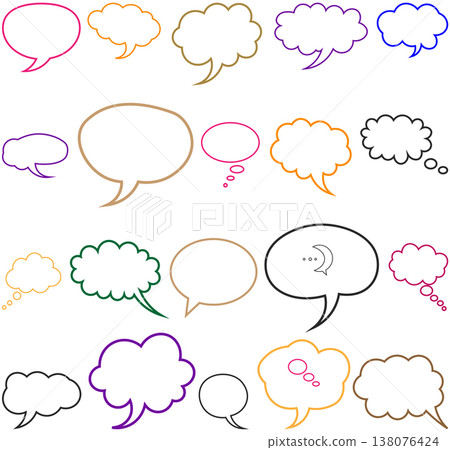 Collection of Speech Bubbles and Thought Clouds Communication Icons 138076424