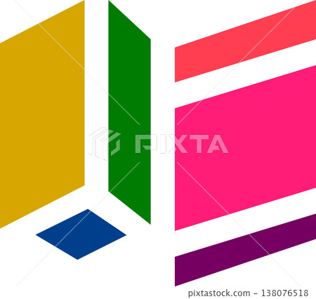 Abstract colorful geometric shapes, modern design elements Abstract colorful geometric shapes, modern design elements 138076518
