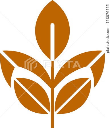 Brown Abstract Plant Leaf Symbol with Leaf Logo 138076535