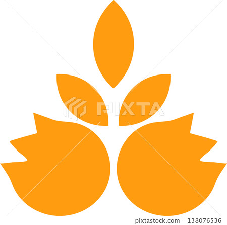 Orange Abstract Plant Leaf Icon Symbol with Leaf Logo 138076536