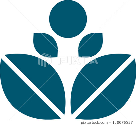 Teal Abstract Plant Leaf Icon Symbol with Leaf Logo Teal Abstract Plant Leaf Icon Symbol with Leaf Logo 138076537