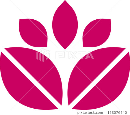 Hot pink abstract lotus flower logo symbol on white background Hot pink abstract lotus flower logo symbol on white background 138076540