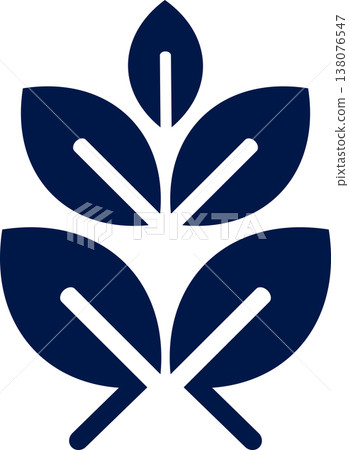 Dark blue abstract leaf logo symbol on white background Dark blue abstract leaf logo symbol on white background 138076547