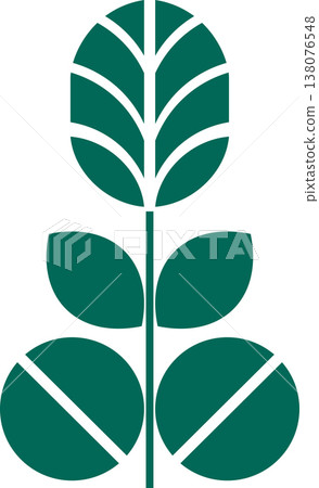 Teal green abstract plant logo symbol on white background Teal green abstract plant logo symbol on white background 138076548
