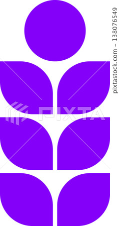 Purple abstract flower logo symbol on white background Purple abstract flower logo symbol on white background 138076549