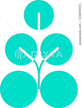 Teal Circular Leaf Symbol - Abstract Nature and Growth Concept 138076551
