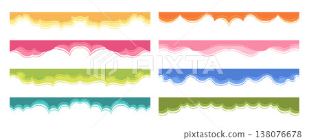 Modern divider border shape set abstract wave curve elements colored contemporary design template 138076678