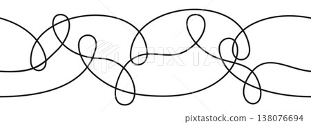 Seamless wavy line pattern with flowing curves and continuous squiggle strokes thin doodle lines Seamless wavy line pattern with flowing curves and continuous squiggle strokes thin doodle lines 138076694