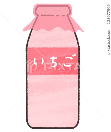 Strawberry milk bottle 138077906
