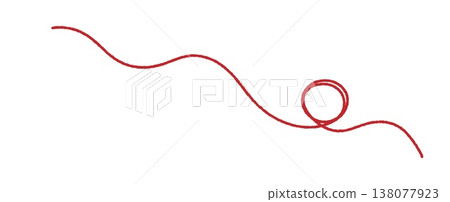 Yarn with thin round scribble line. Simple doodle hand drawn illustration isolated on white background 138077923
