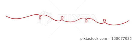 Red yarn with thin scribble line. Simple doodle illustration isolated on white background 138077925