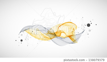 The abstract wave is made in a frame style. Template for science and technology presentation. The abstract wave is made in a frame style. Template for science and technology presentation. 138079379
