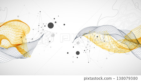 The abstract wave is made in a frame style. Template for science and technology presentation. The abstract wave is made in a frame style. Template for science and technology presentation. 138079380
