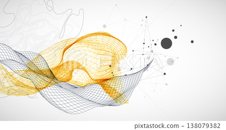 The abstract wave is made in a frame style. Template for science and technology presentation. The abstract wave is made in a frame style. Template for science and technology presentation. 138079382