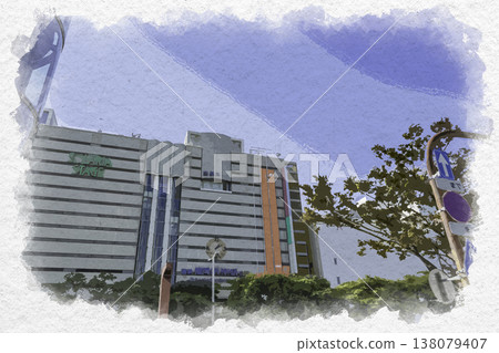 Watercolor style painting of Fukuoka Tenjin, Nishitetsu Fukuoka (Tenjin) Station, Fukuoka City, Fukuoka Prefecture Watercolor style painting of Fukuoka Tenjin, Nishitetsu Fukuoka (Tenjin) Station, Fukuoka City, Fukuoka Prefecture 138079407