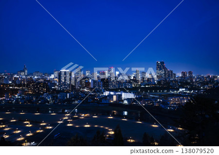 Night view of the entire city of Sendai 138079520